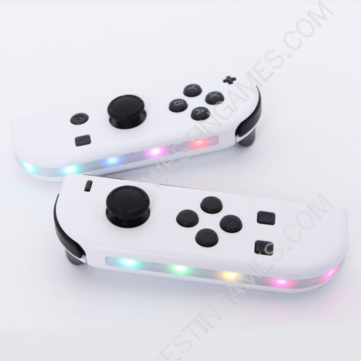 New Wireless Gamepad Left and Right Controller Support Turbo and RGB Light for Switch Joycon - White - Image 5