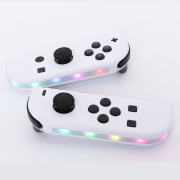 New Wireless Gamepad Left and Right Controller Support Turbo and RGB Light for Switch Joycon - White 05