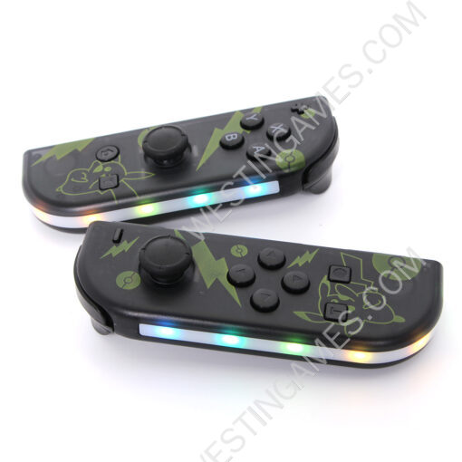 New Wireless Gamepad Left and Right Controller Support Turbo and RGB Light for Switch Joycon - Transparet Pika - Image 5