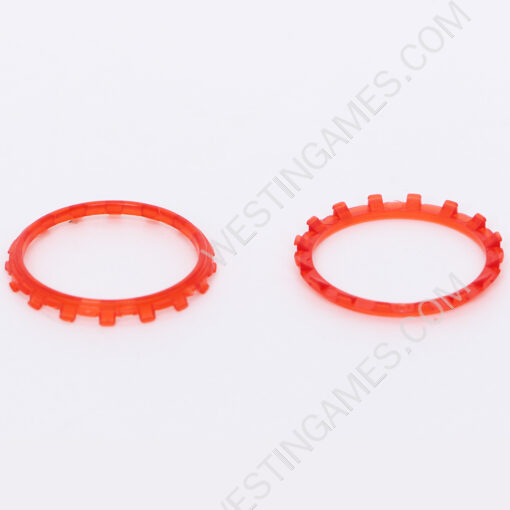 Analog Thumbstick Accent Rings Replacement Parts For PS5 Controller - Clear Red - Image 2
