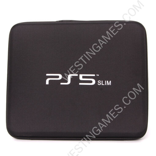 Protective Bag Adjustable Handle Bag Travel Carrying Case For PS5 Slim Console Black