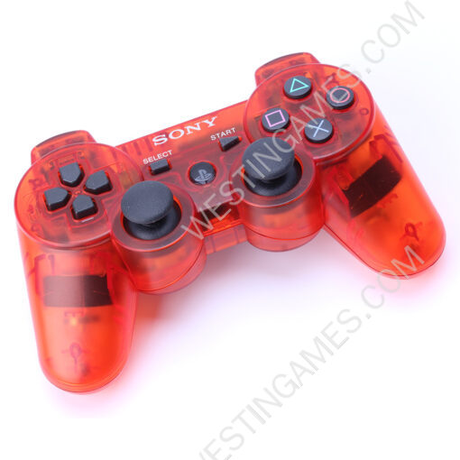 Dual Shock DualShock 3 Wireless Bluetooth Controller for PS3 Transparent Red