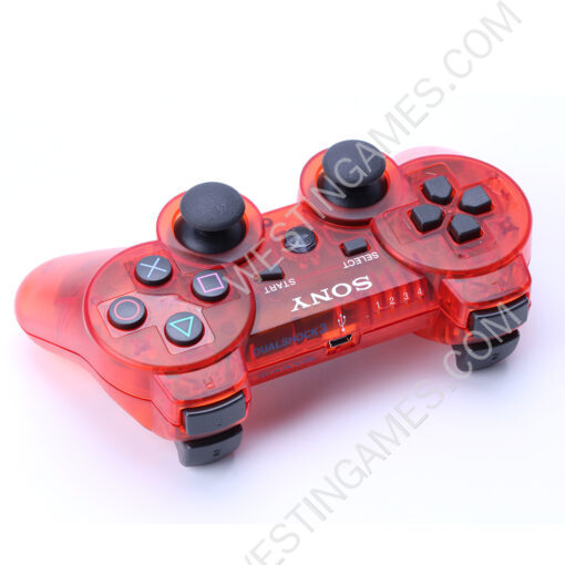 Dual Shock DualShock 3 Wireless Bluetooth Controller for PS3 Transparent Red - Image 4