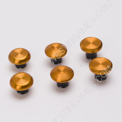 6Pcs Metal Thumbsticks Analog Joystick Replacement for PS5 Edge Controller Gold