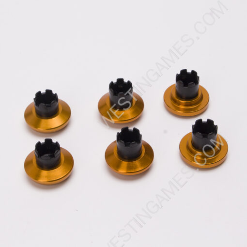 6Pcs Metal Thumbsticks Analog Joystick Replacement for PS5 Edge Controller Gold - Image 4