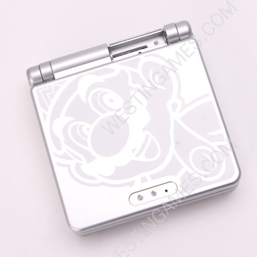 Complete Clear Housing Shell Cover Case Replacement for GBA SP - Mario Silver