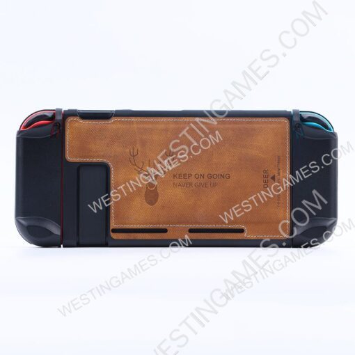 Minithink Anti Sweat Cloth Elk Art Protecting Waterproof Cover Shockproof Case for NS Switch - Brown