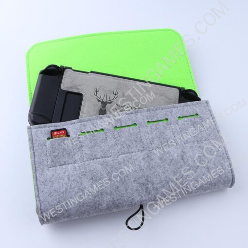 Slim Travel Carry Bag Protector Pouch with 5 Games Memory Card Holders for Nintendo Switch - Grey - Image 3