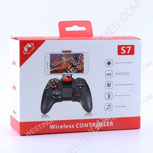 Gen Game S7 Gamepad Bluetooth Wireless Joystick Game Controller With Phone Holder for PC/TV Box