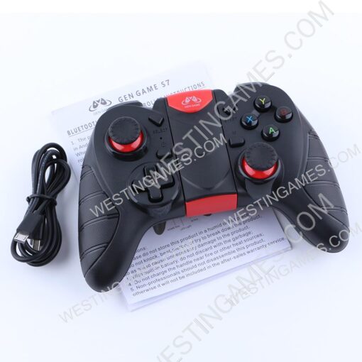 Gen Game S7 Gamepad Bluetooth Wireless Joystick Game Controller With Phone Holder for PC/TV Box - Image 2
