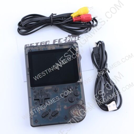 Retro FC 8Bit handheld Video Game 3inch Screen 168 Games Support TV AV Out - Transparent Black - Image 3