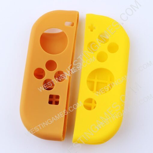 Protective Anti-Slip Soft Silicone Skin Case Set for NS switch Joy-Con Controller - Yellow and Khaki