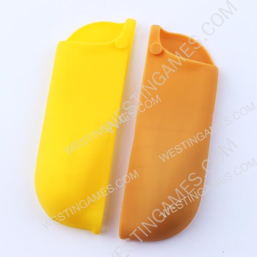 Protective Anti-Slip Soft Silicone Skin Case Set for NS switch Joy-Con Controller - Yellow and Khaki - Image 2