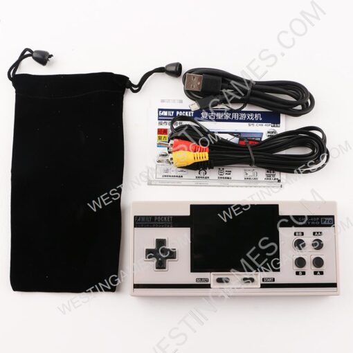 3inch Family Pocket Retro FC 8Bit handheld Video Game Console 348 Classic Game AV TV Out Grey/White - Image 2