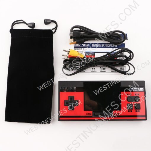 3inch Family Pocket Retro FC 8Bit handheld Video Game Console 348 Classic Game AV TV Out Black/Red - Image 2