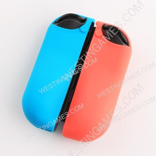 Protective Anti-Slip Soft Silicone Skin Case Set for NS switch Joy-Con Controller - Red and Blue - Image 2