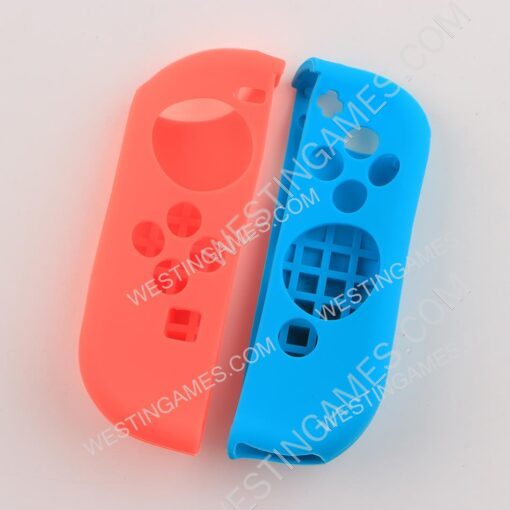 Protective Anti-Slip Soft Silicone Skin Case Set for NS switch Joy-Con Controller - Red and Blue