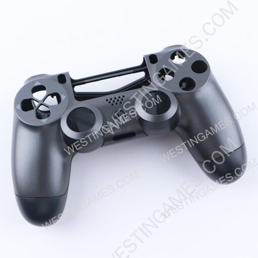 Replacement Top and Bottom Housing Shell Case for PS4 Controller JDM-040/050 - Steel Black