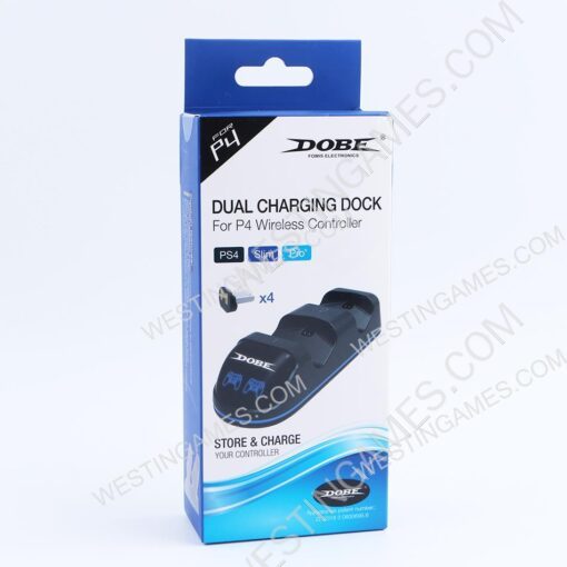 USB Dual Charging Dock V2 with Charging Station LED Indicator and Blue Light for PS4 Controller
