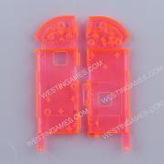 Left and Right Housing Cover Case Set for Switch Joy-con Clear Orange-Red 06