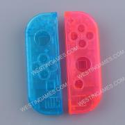 Left and Right Housing Cover Case Set for Switch Joy-con Clear Blue and Pink