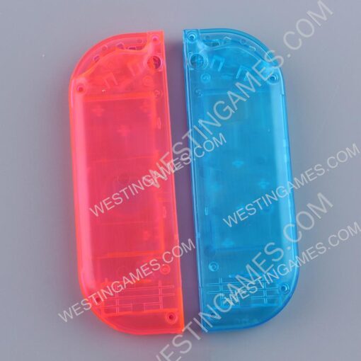 Left and Right Housing Cover Case Set for Switch Joy-con Clear Blue and Pink - Image 2