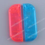 Left and Right Housing Cover Case Set for Switch Joy-con Clear Blue and Pink 02