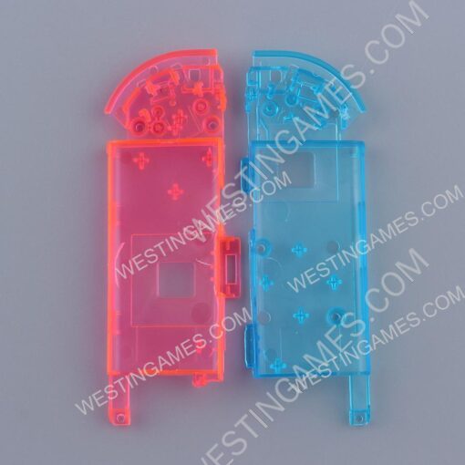 Left and Right Housing Cover Case Set for Switch Joy-con Clear Blue and Pink - Image 5