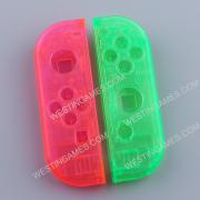 Left and Right Housing Cover Case Set for Switch Joy-con Clear Pink and Green