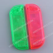 Left and Right Housing Cover Case Set for Switch Joy-con Clear Pink and Green 02