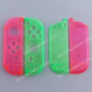 Left and Right Housing Cover Case Set for Switch Joy-con Clear Pink and Green 03