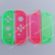 Left and Right Housing Cover Case Set for Switch Joy-con Clear Pink and Green 04