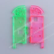 Left and Right Housing Cover Case Set for Switch Joy-con Clear Pink and Green 05