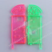 Left and Right Housing Cover Case Set for Switch Joy-con Clear Pink and Green 06