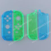 Left and Right Housing Cover Case Set for Switch Joy-con Clear Green and Blue 04