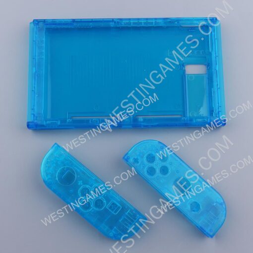 Replacement Housing Cover Case DIY Set for Nintendo Switch Conosle and Joy-con Clear Blue
