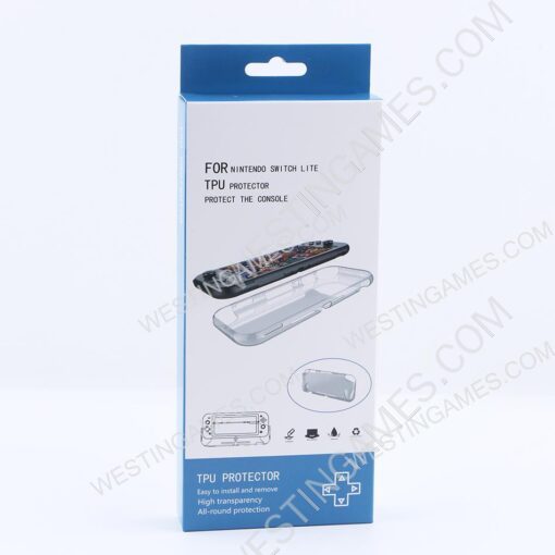 Comfortable Soft tpu Grip Case and Ergonomic Shock-Absorption Cover for Switch Lite - Clear White