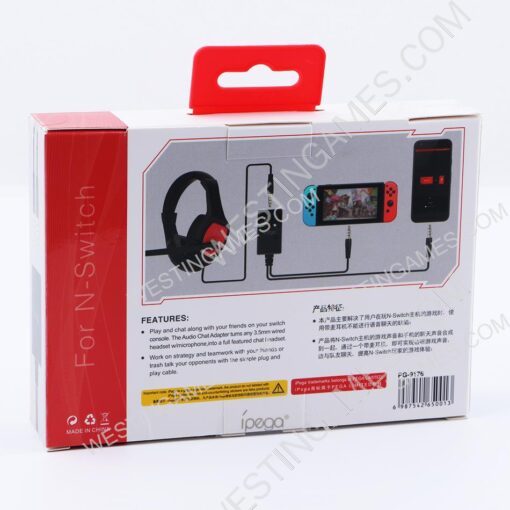 iPega PG-9176 Audio 2 in 1 Chat Converter Adapter for Nintendo Switch Console to Headphone - Image 5