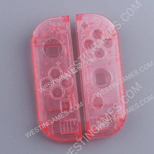 Left and Right Housing Cover Case Set replacement for Switch Joy-con Transparent pink