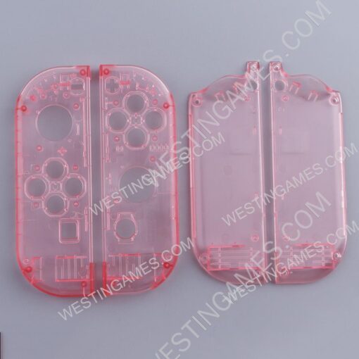 Left and Right Housing Cover Case Set replacement for Switch Joy-con Transparent pink - Image 3