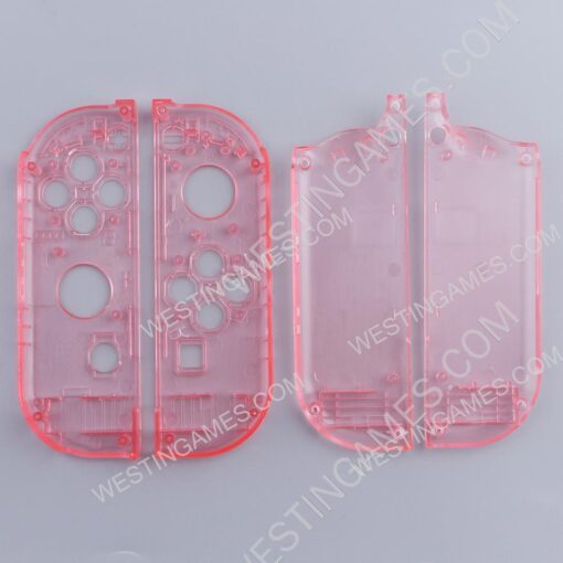 Left and Right Housing Cover Case Set replacement for Switch Joy-con Transparent pink - Image 4