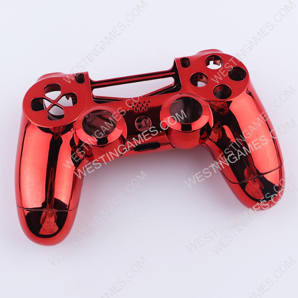Mirror Chrome Housing Shell Case Replacement for PS4 Slim Dualshock 4 Controller - Red - Image 2