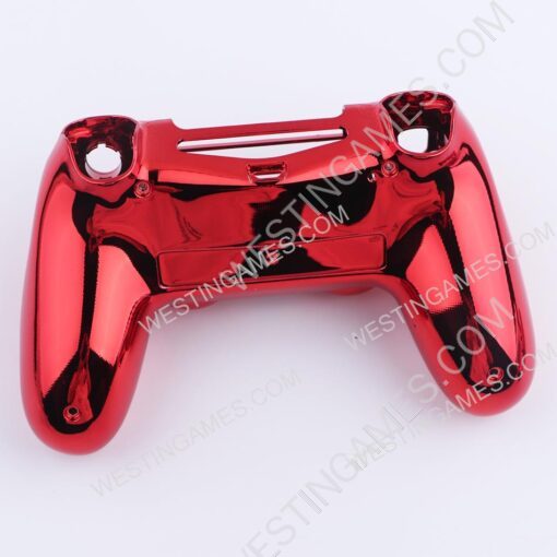 Mirror Chrome Housing Shell Case Replacement for PS4 Slim Dualshock 4 Controller - Red - Image 3