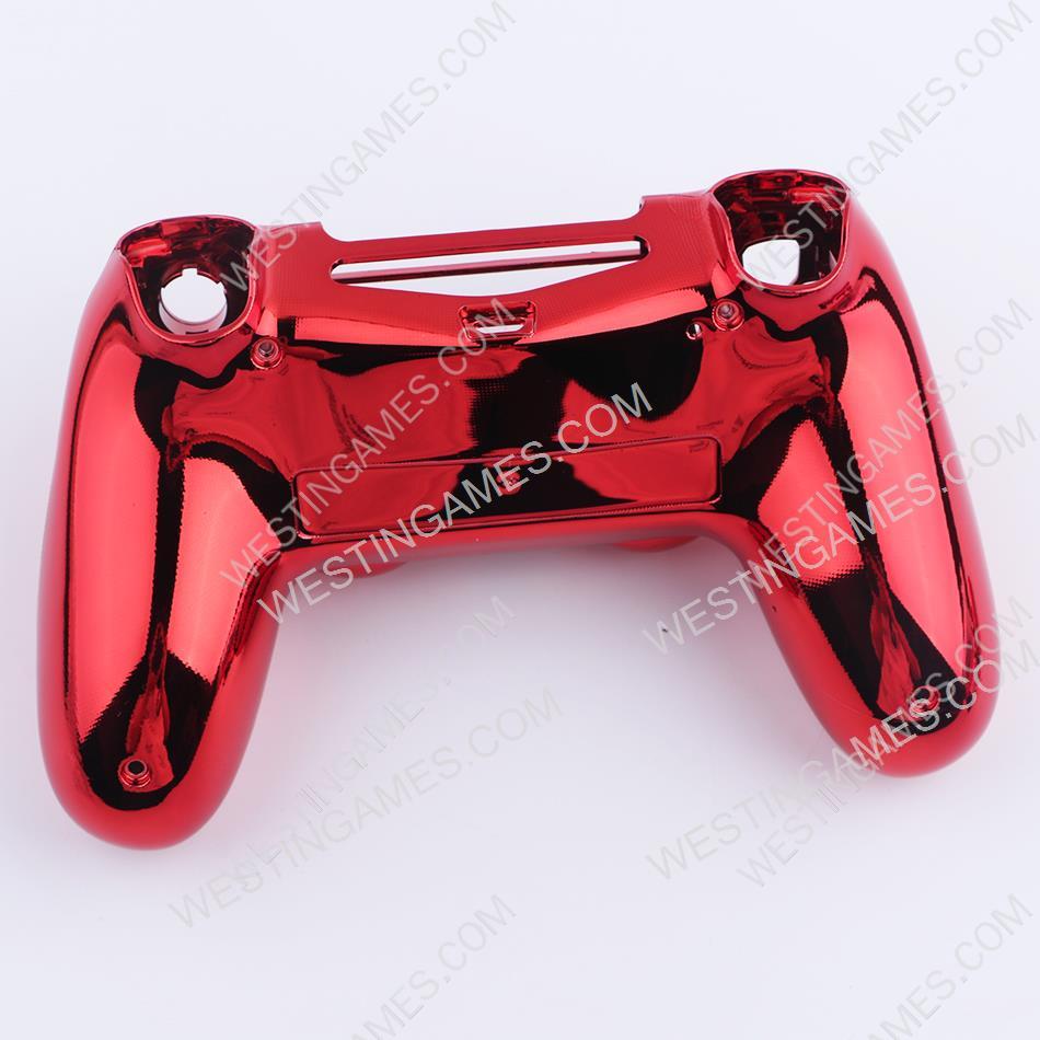 Mirror Chrome Housing Shell Case Replacement for PS4 Slim Dualshock 4 Controller - Red - Image 3