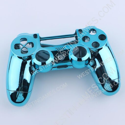 Mirror Chrome Housing Shell Case Replacement for PS4 Slim Dualshock 4 Controller - Blue - Image 2