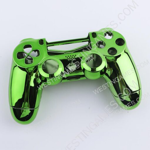 Mirror Chrome Housing Shell Case Replacement for PS4 Slim Dualshock 4 Controller - Green - Image 2