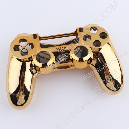 Mirror Chrome Housing Shell Case Replacement for PS4 Slim Dualshock 4 Controller - Gold - Image 2