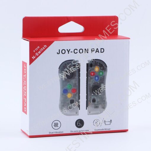 New Design Left and Right Wireless Joycon Controller for Switch Console - Transparent Clear