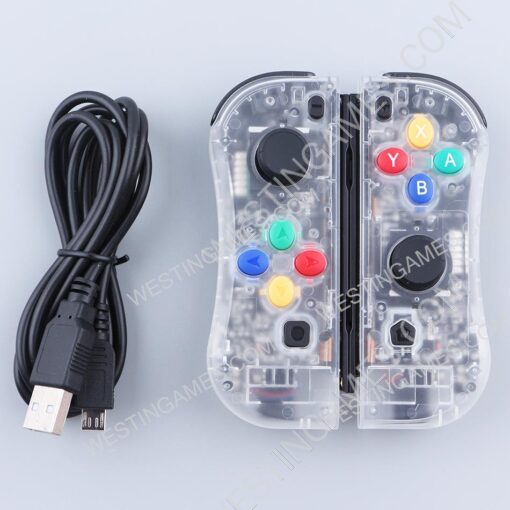 New Design Left and Right Wireless Joycon Controller for Switch Console - Transparent Clear - Image 2
