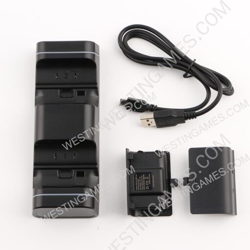 USB Dual Charging Dock with Charging Station LED Indicator and 800mah Battery for XBOXONE Controller - Image 2